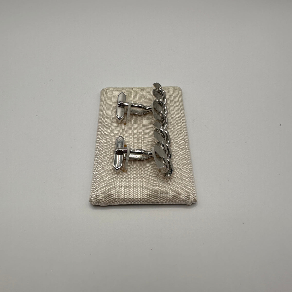 Vintage Manschettenknopf Panzerketten-Design aus 925 Sterling Silber