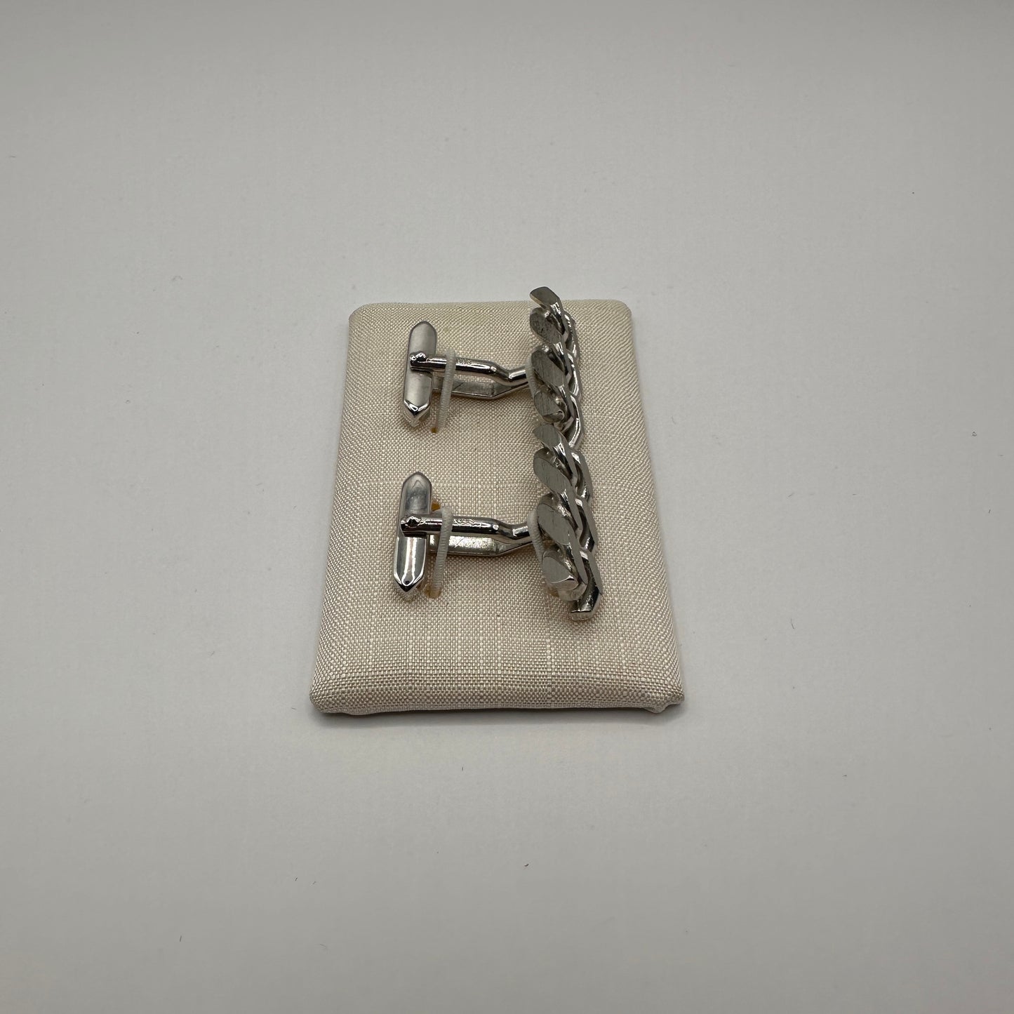 Vintage Manschettenknopf Panzerketten-Design aus 925 Sterling Silber