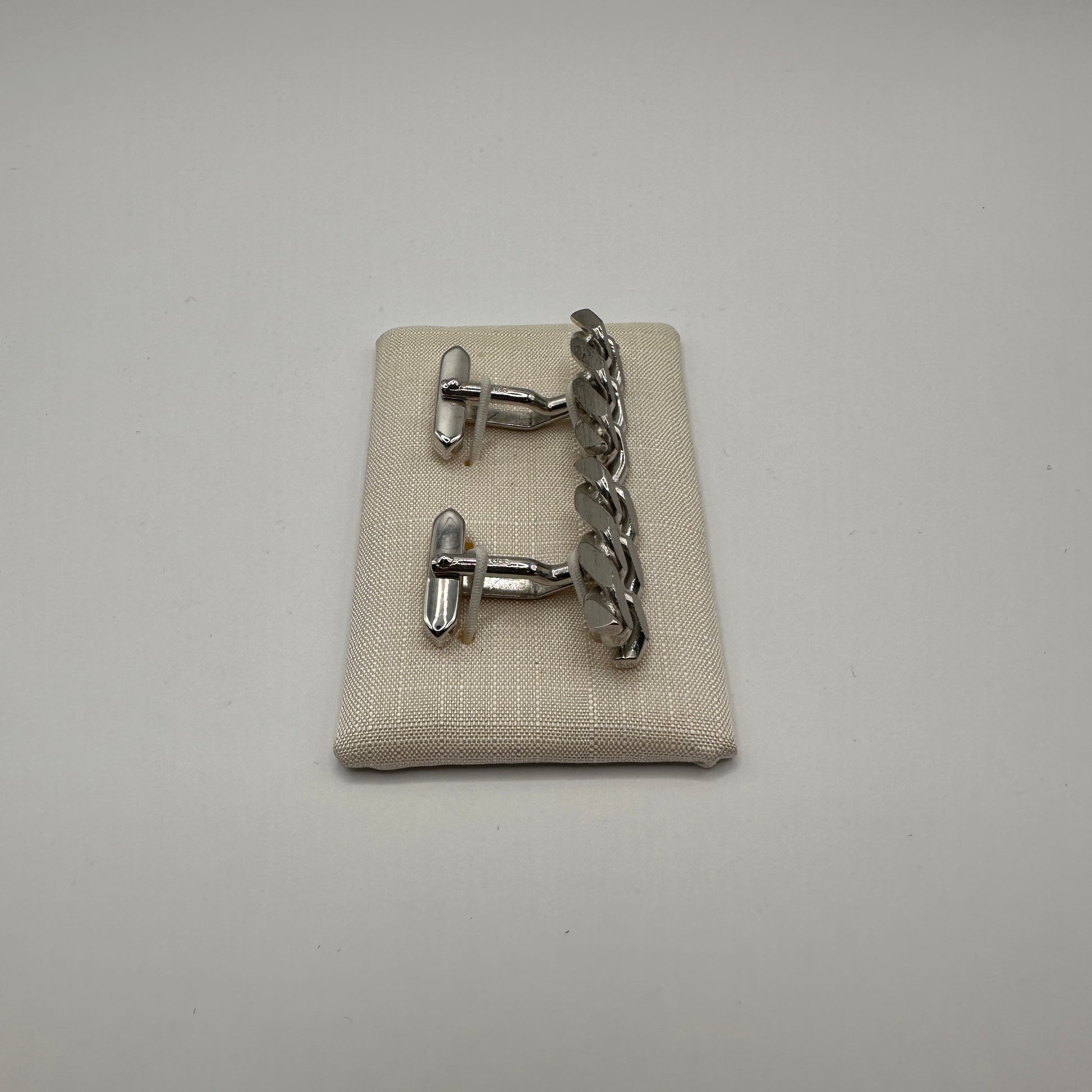 Vintage Manschettenknopf Panzerketten-Design aus 925 Sterling Silber