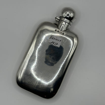 Vintage Silber-Hipflasche Flachmann Birmingham 1927 Sterling Silber