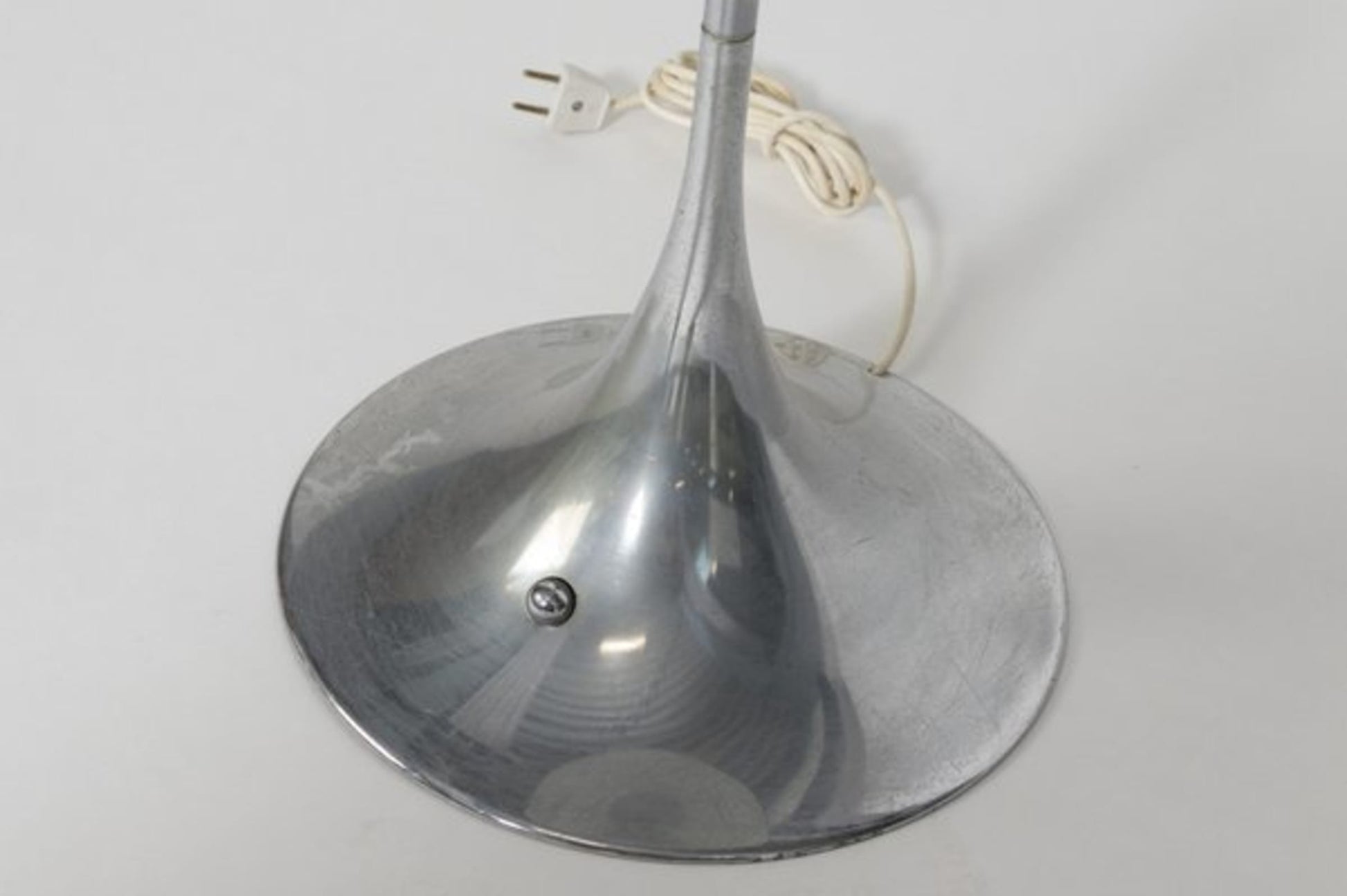 Vintage Stehlampe Panthella von Verner Panton für Louis Poulsen silber-grau