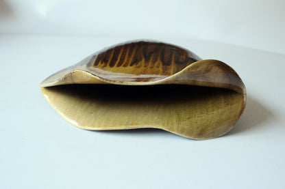 Vintage Keramik Vase Fat Lava, lippenförmige Öffnung