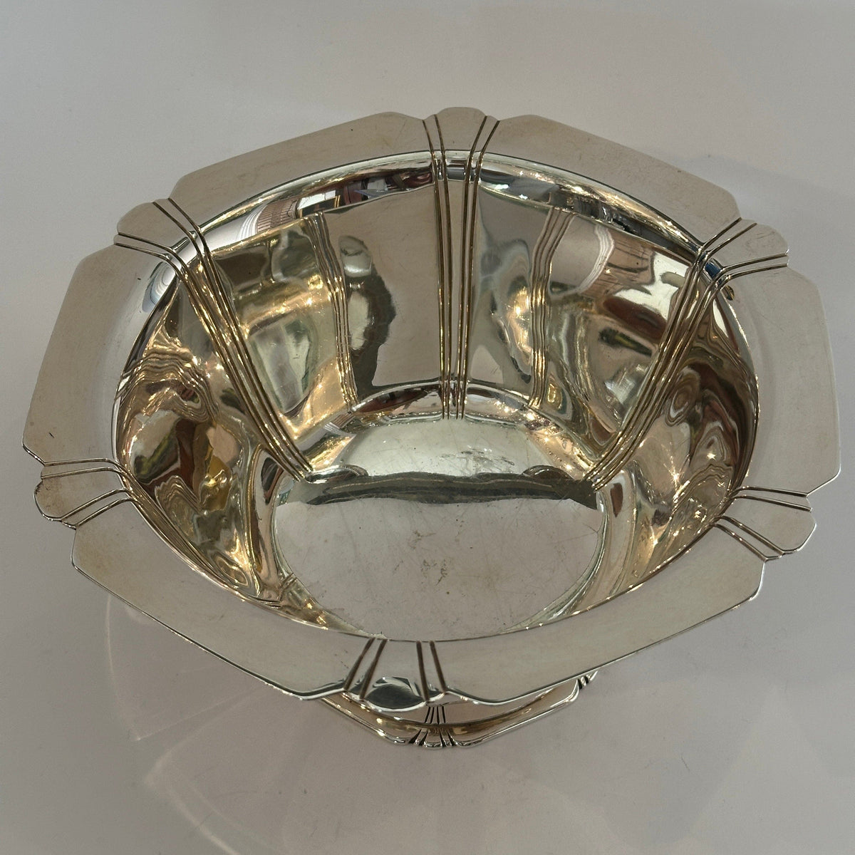 Vintage Silberschale Art-Déco-Stil von Cartier