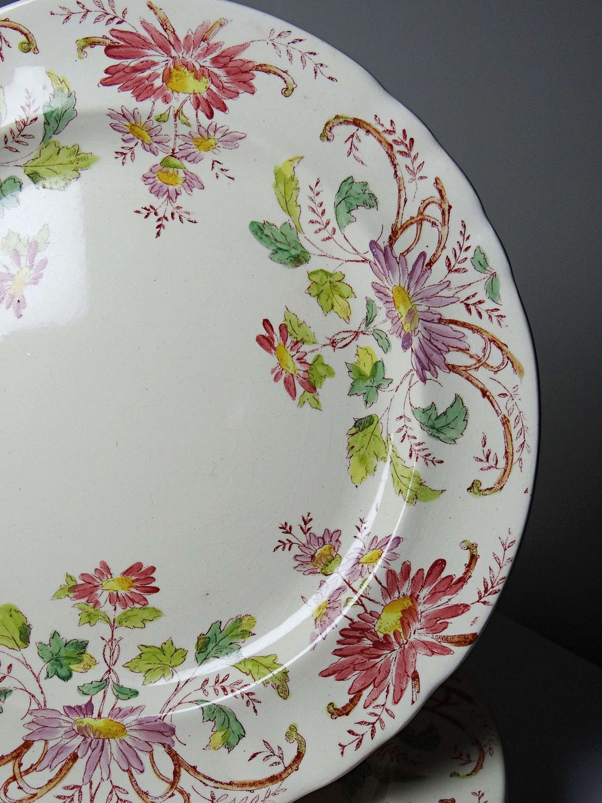 Set von 4 Vintage Dessertteller "Pâquerettes" von Longchamp