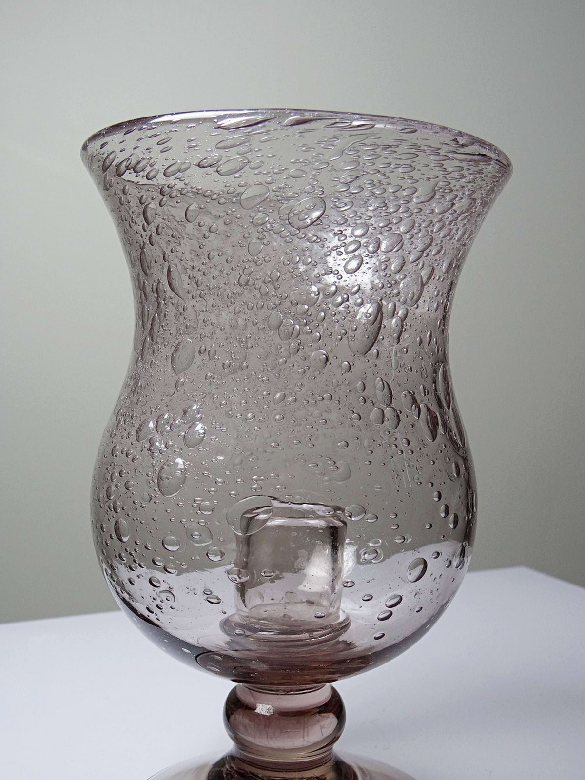 Vintage Windlicht Amethyst Bullenglas, Space Age Stil
