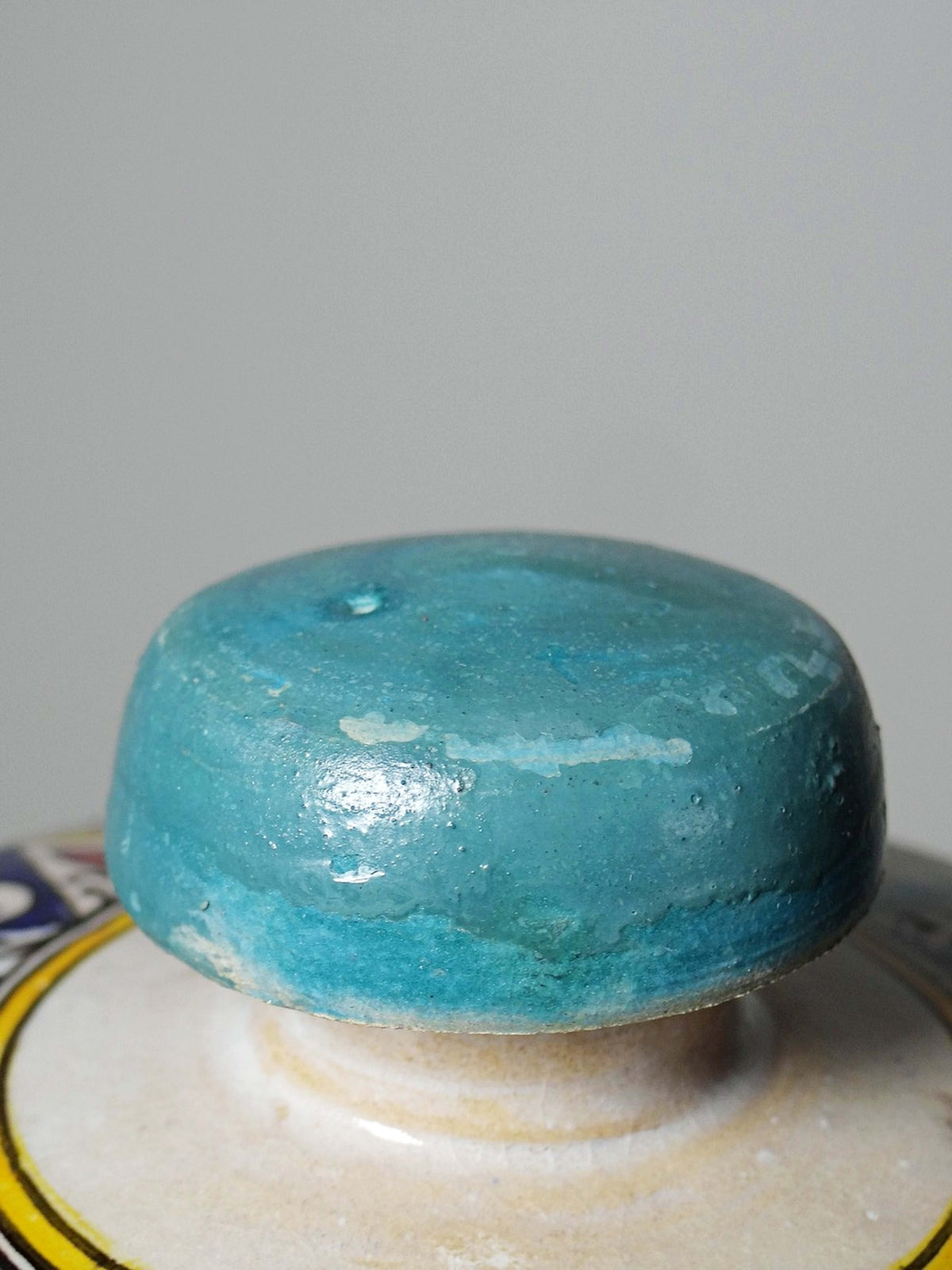 Vintage Butterdose "Jobbana" aus Fès, Marokko, Keramik handbemalt