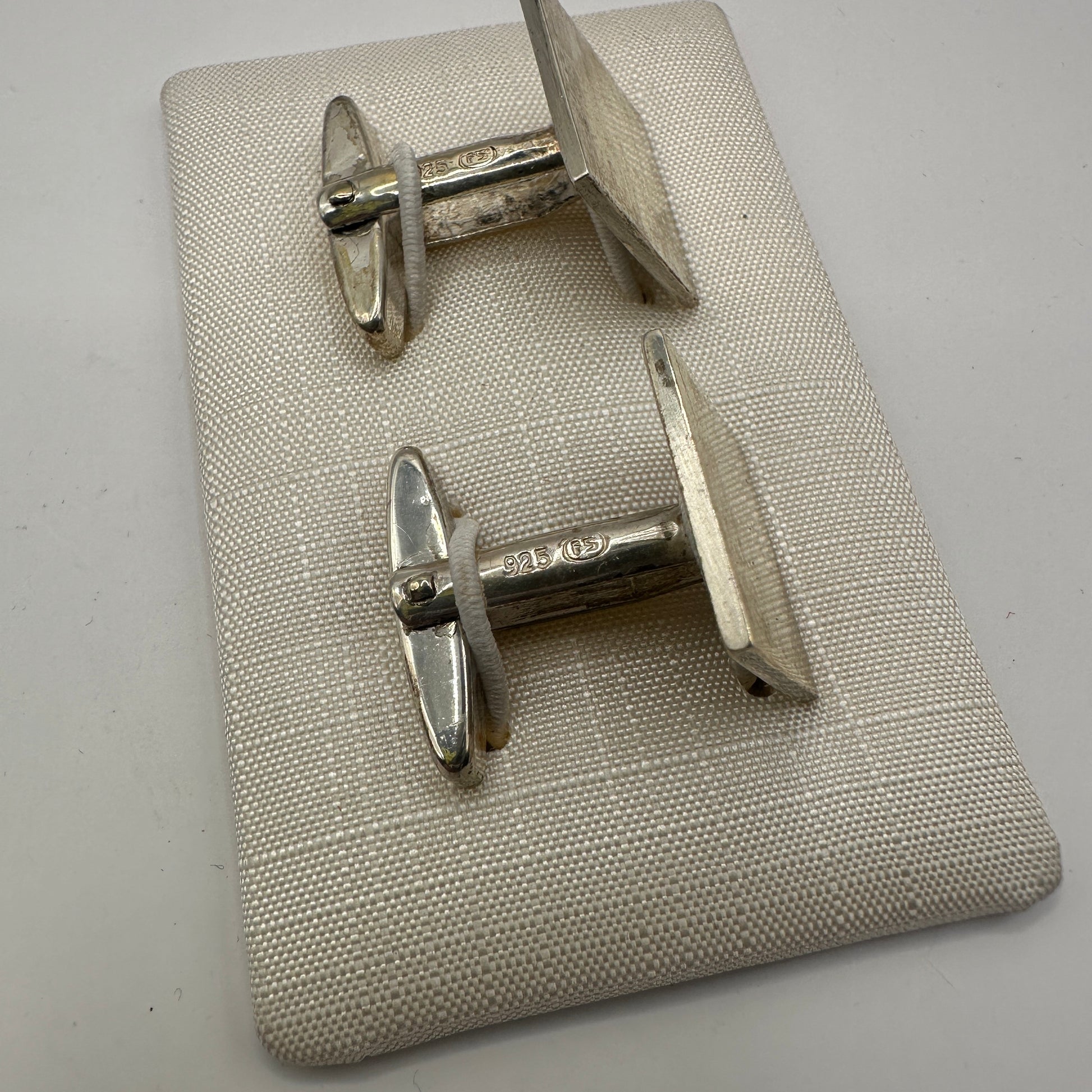 Vintage Manschettenknopf Set von 2 aus 925er Silber