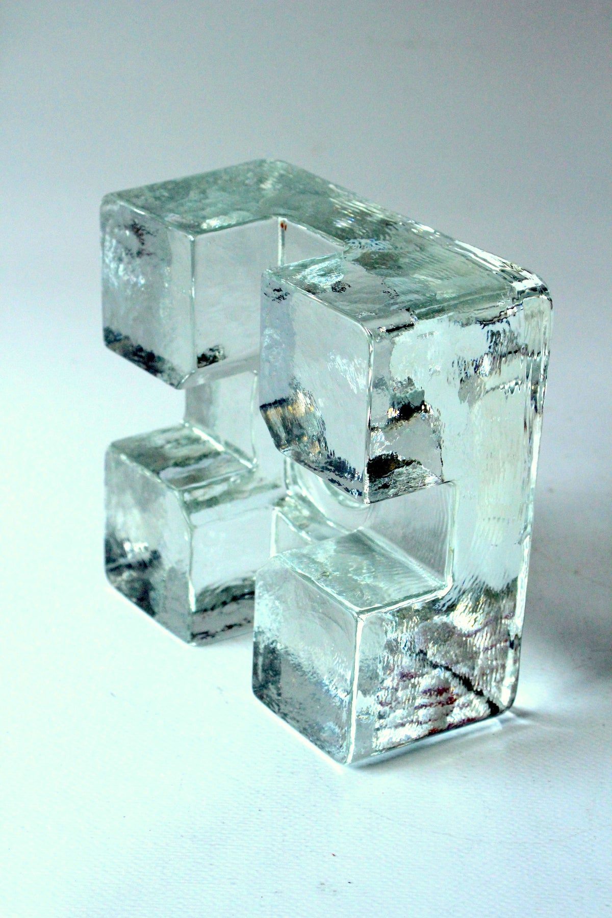 Vintage Stövchen aus schwerem Eisglas