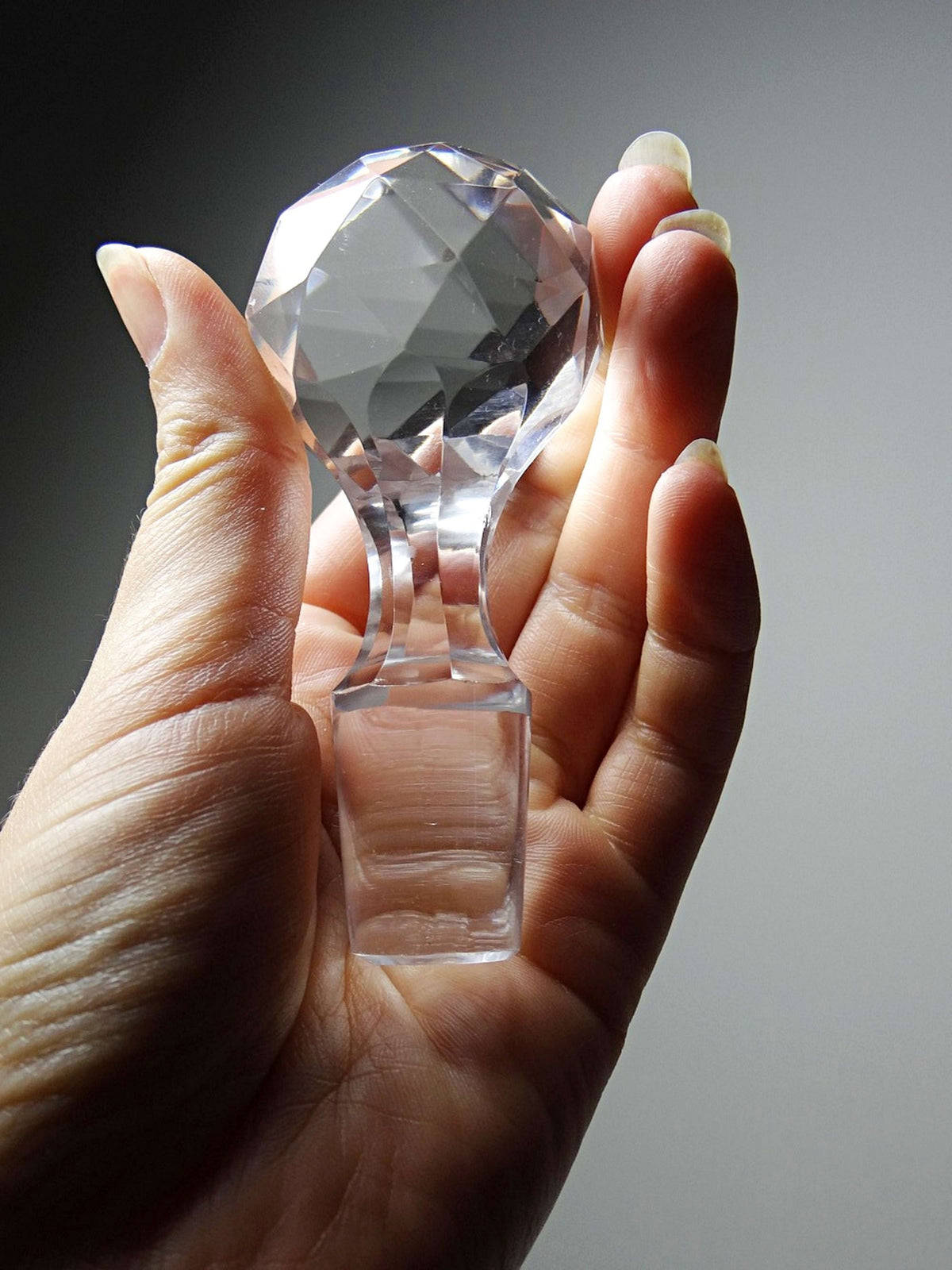 Vintage Karaffe "Cristal de Nancy" graviert, Art Deco