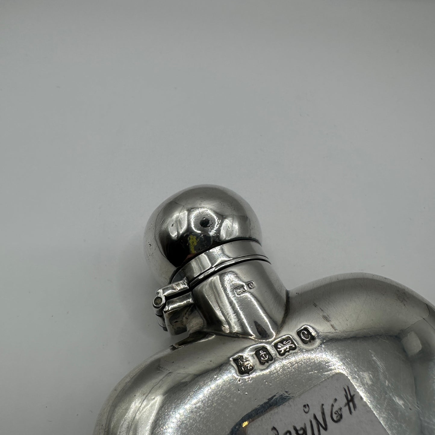 Vintage Silber-Hipflasche Flachmann Birmingham 1927 Sterling Silber