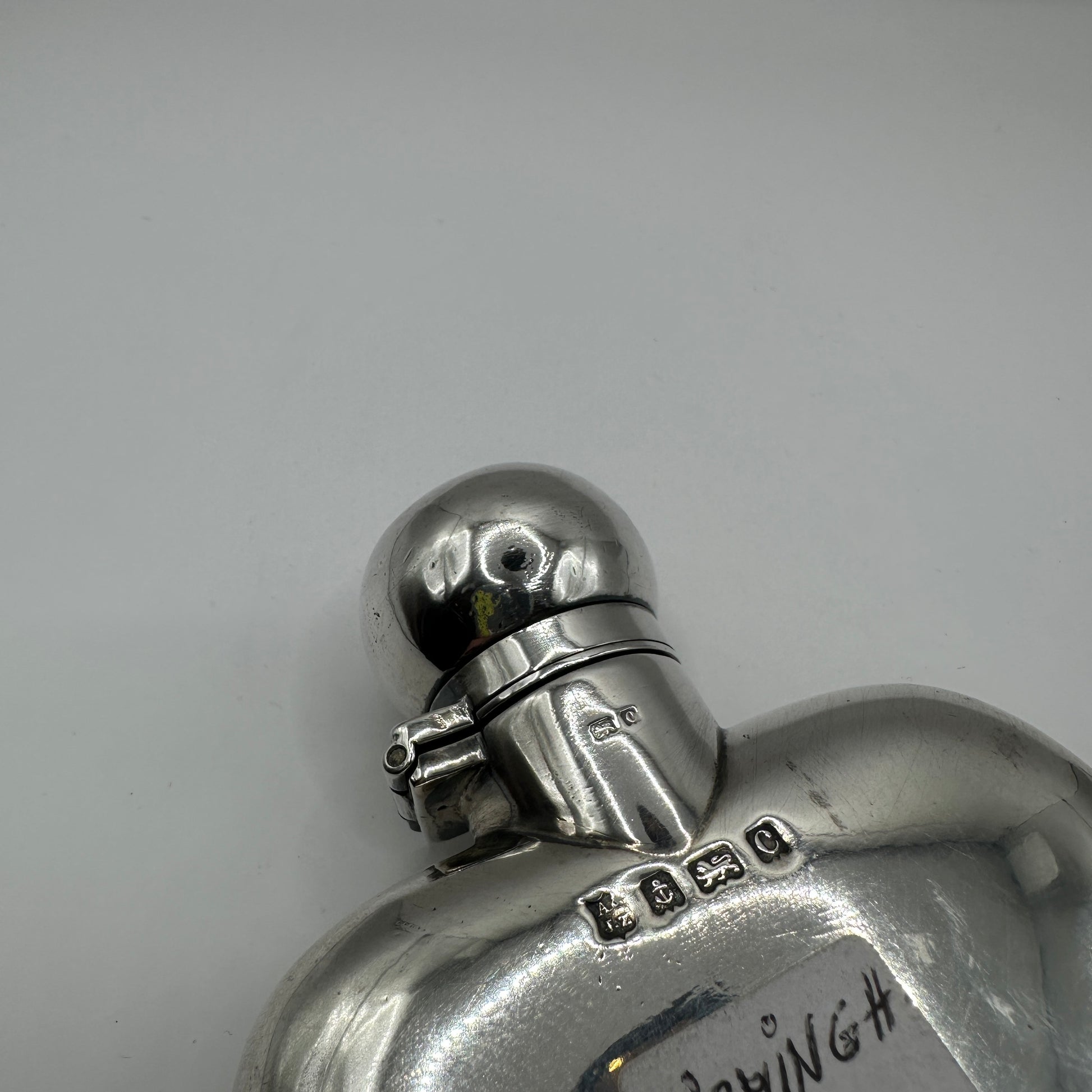 Vintage Silber-Hipflasche Flachmann Birmingham 1927 Sterling Silber