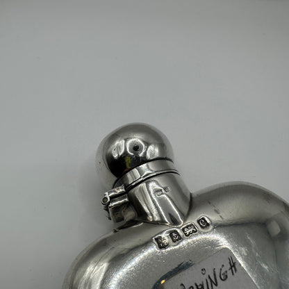 Vintage Silber-Hipflasche Flachmann Birmingham 1927 Sterling Silber