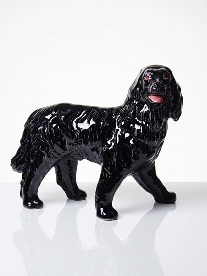 Vintage Karaffe Hund "Newfoundland Screech" Barbotine-Keramik