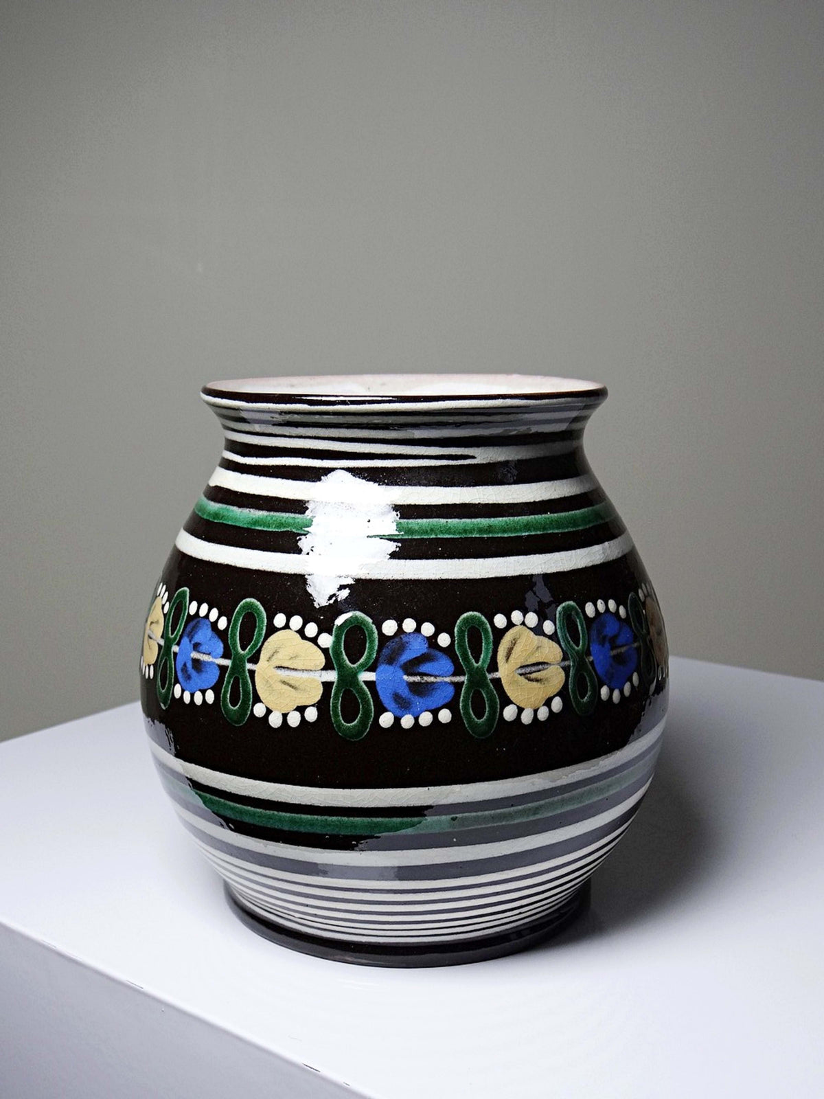 Vintage Vase von Pozdišov, Art Deco Keramik, Slowakei