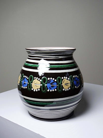 Vintage Vase von Pozdišov, Art Deco Keramik, Slowakei