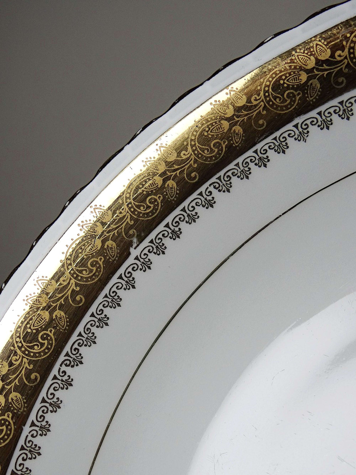 Vintage Servierschale Limoges Porzellan vergoldet von ADP Royal Limoges