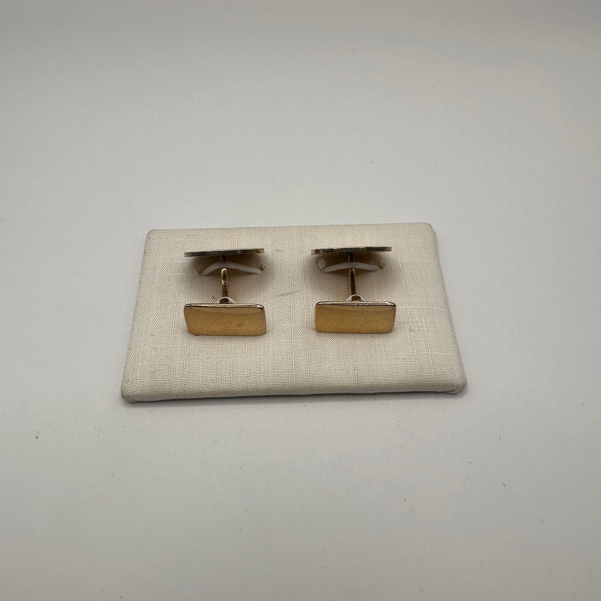 Vintage Manschettenknopf Set von 2 vergoldet mit Rauchquarz-Optik
