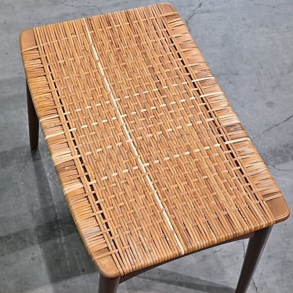 Vintage Hocker von Olholm Mobelfabrik aus Teak und Rattan