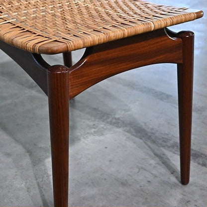 Vintage Hocker von Olholm Mobelfabrik aus Teak und Rattan