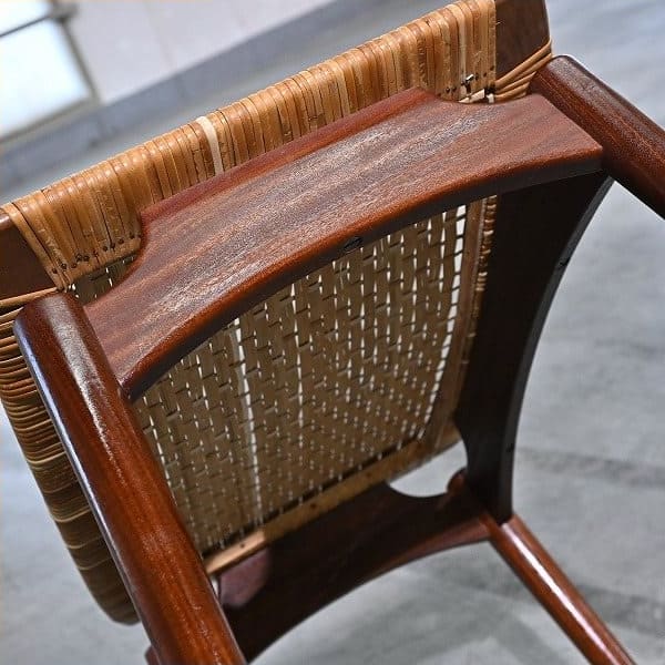 Vintage Hocker von Olholm Mobelfabrik aus Teak und Rattan
