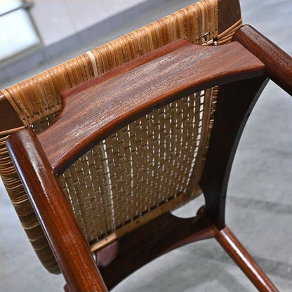 Vintage Hocker von Olholm Mobelfabrik aus Teak und Rattan