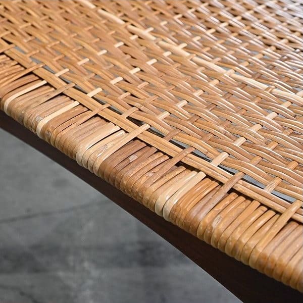 Vintage Hocker von Olholm Mobelfabrik aus Teak und Rattan