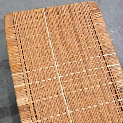 Vintage Hocker von Olholm Mobelfabrik aus Teak und Rattan