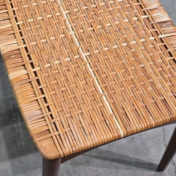 Vintage Hocker von Olholm Mobelfabrik aus Teak und Rattan