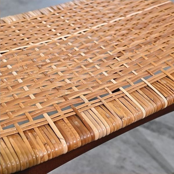 Vintage Hocker von Olholm Mobelfabrik aus Teak und Rattan