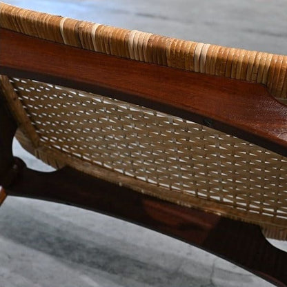 Vintage Hocker von Olholm Mobelfabrik aus Teak und Rattan