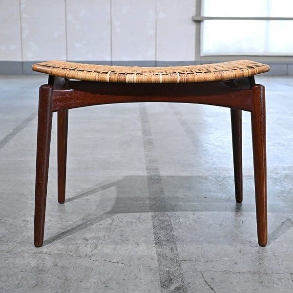Vintage Hocker von Olholm Mobelfabrik aus Teak und Rattan