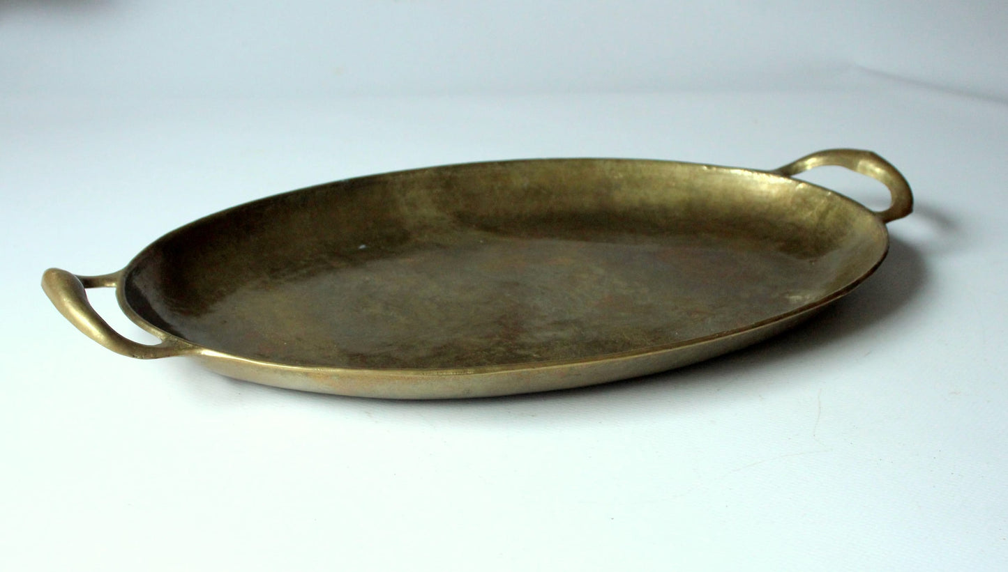 Vintage Serviertablett aus Massiv-Messing von Collini