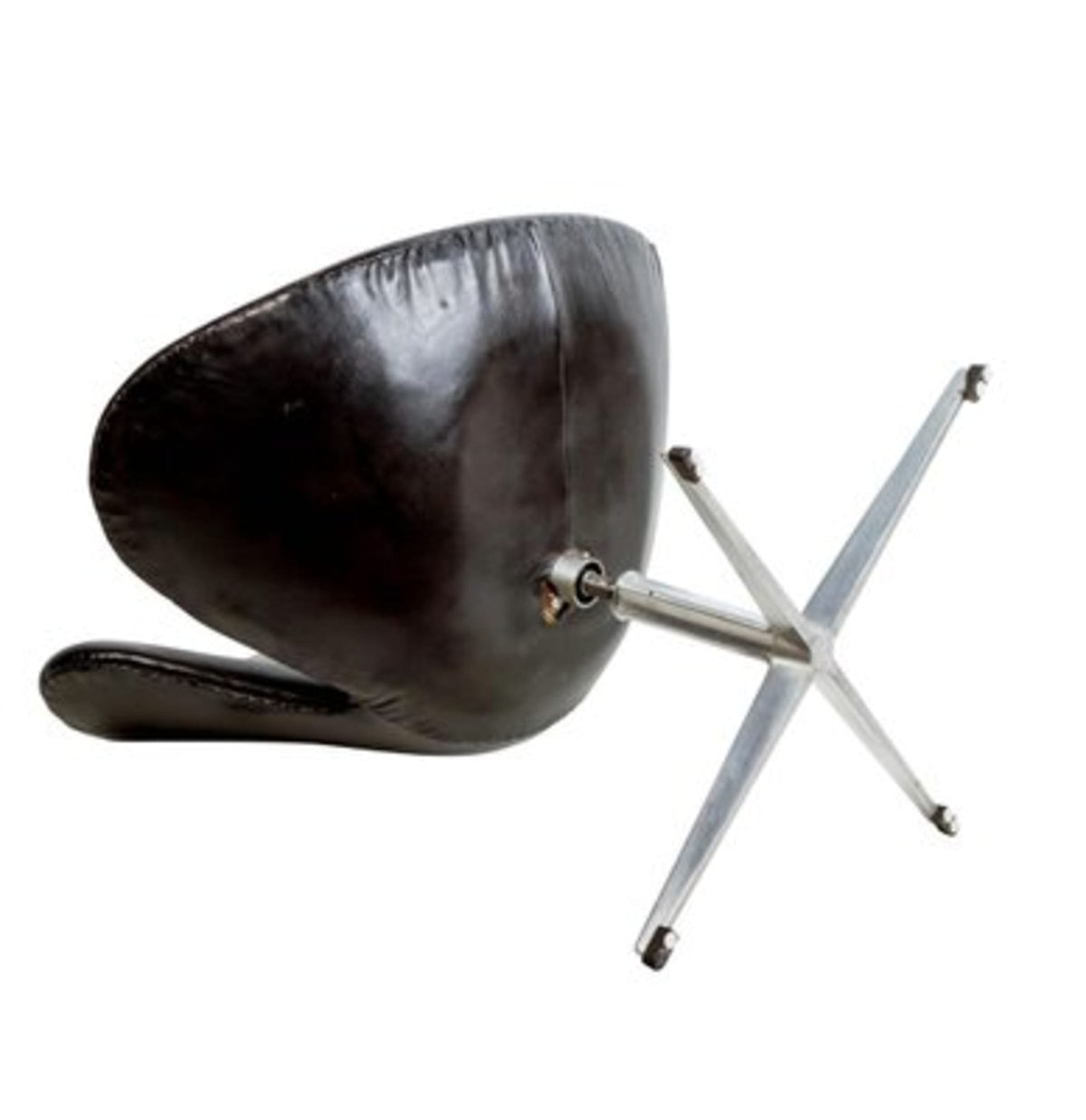 Vintage Sessel Swan 3320 von Arne Jacobsen für Fritz Hansen schwarz Leder