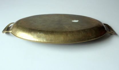 Vintage Serviertablett aus Massiv-Messing von Collini