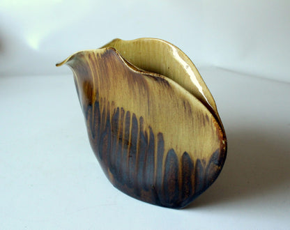 Vintage Keramik Vase Fat Lava, lippenförmige Öffnung