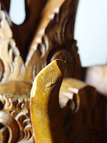 Vintage Wandmaske 'Barong' aus Holz, Bali handgeschnitzt