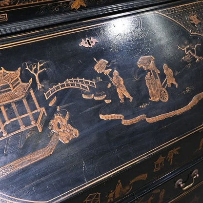 Vintage Kabinett von Maitland-Smith, Chinoiserie, Schreibtischfunktion, gebraucht