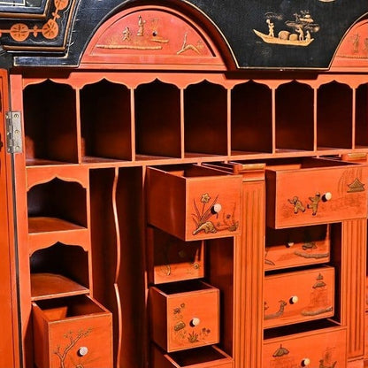 Vintage Kabinett von Maitland-Smith, Chinoiserie, Schreibtischfunktion, gebraucht