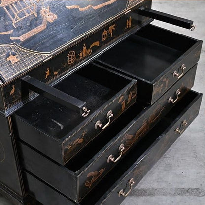 Vintage Kabinett von Maitland-Smith, Chinoiserie, Schreibtischfunktion, gebraucht