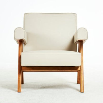 Vintage Sessel Capitol Complex von Pierre Jeanneret für Cassina, Leder beige und braun