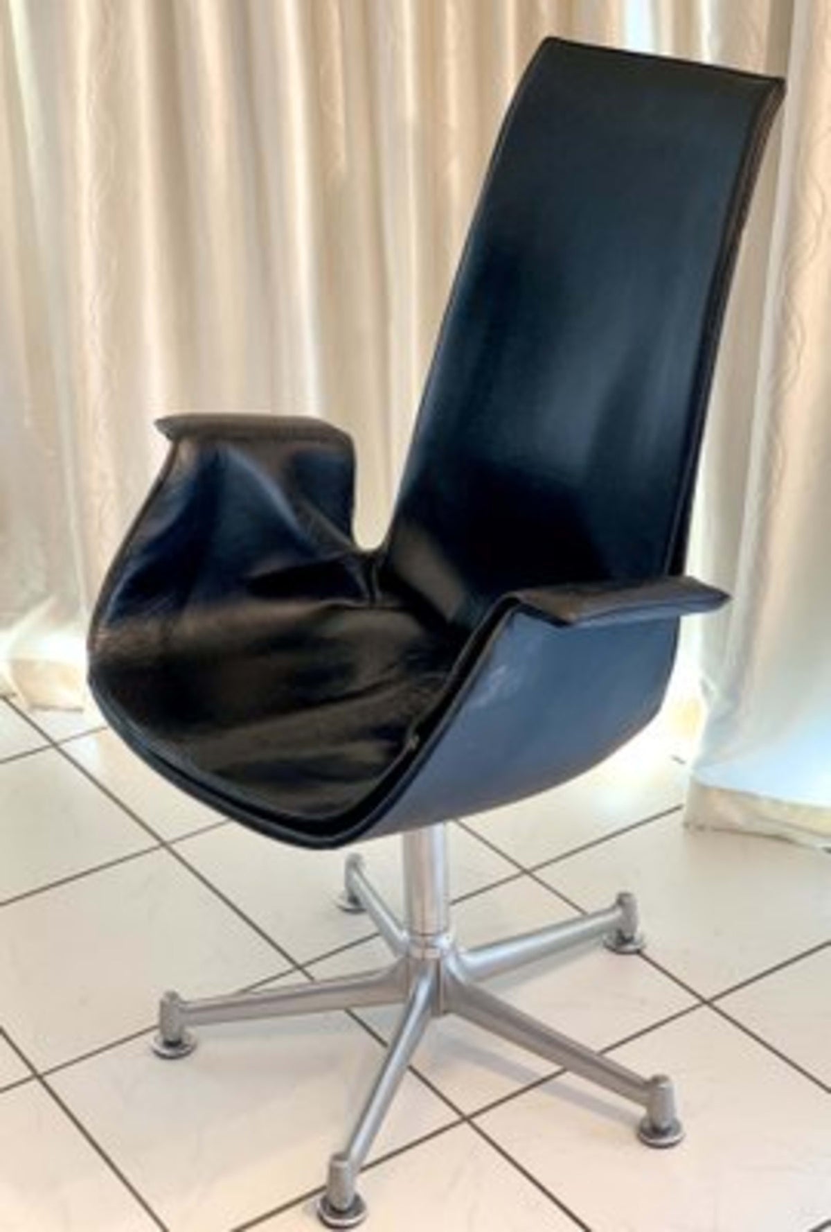 Vintage Tulip Chair FK6725 von Preben Fabricius und Jørgen Kastholm für Kill International, Schwarz/Silber