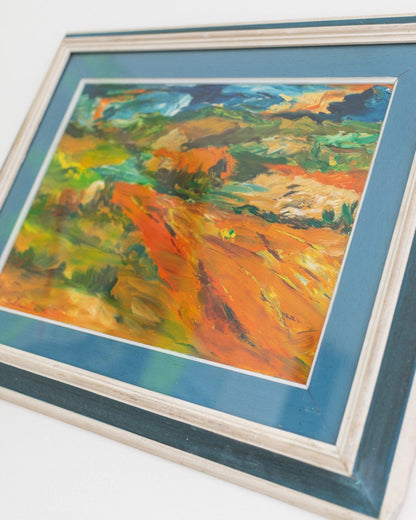 Vintage Gemälde Landschaftsmotiv im Holzrahmen