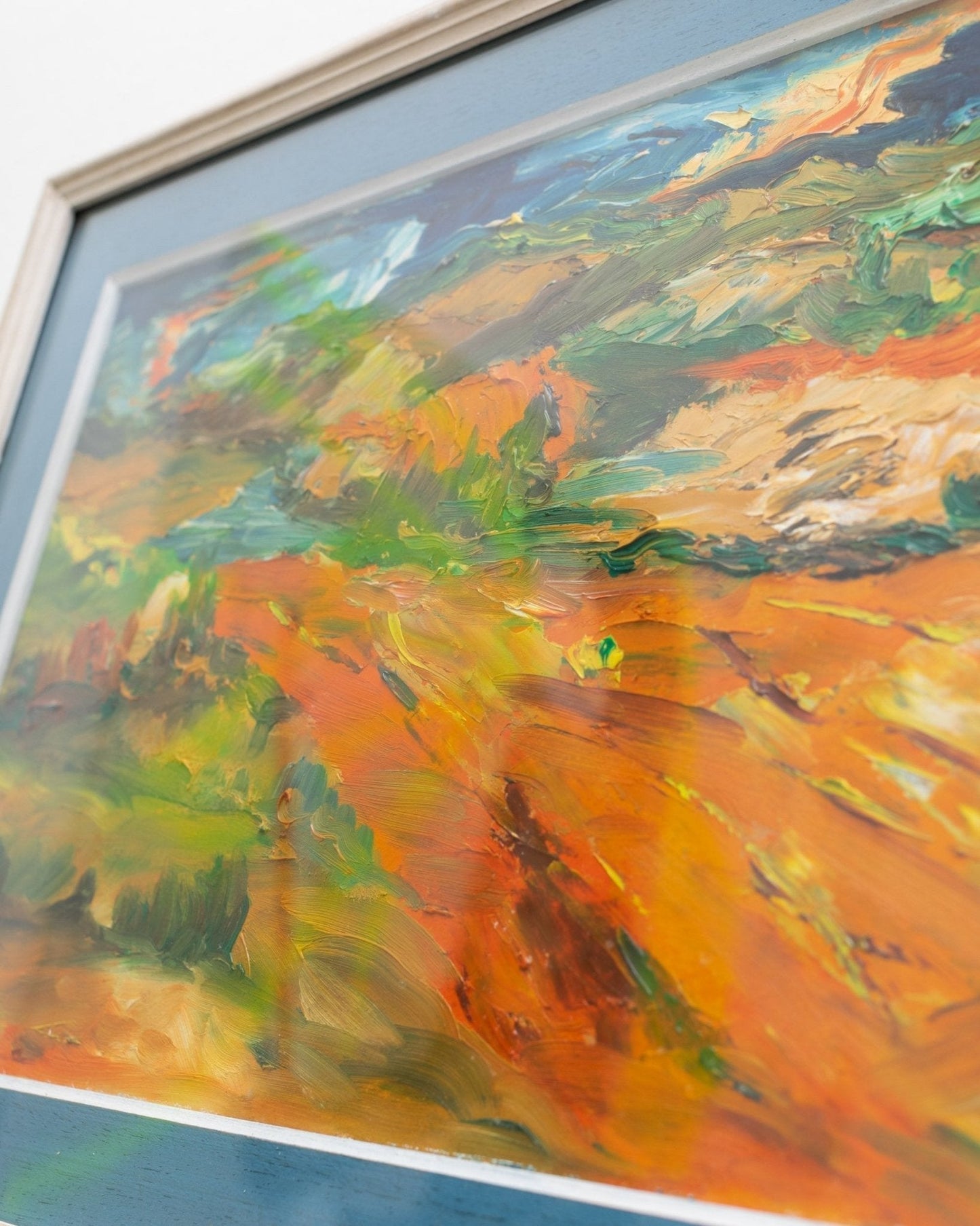 Vintage Gemälde Landschaftsmotiv im Holzrahmen