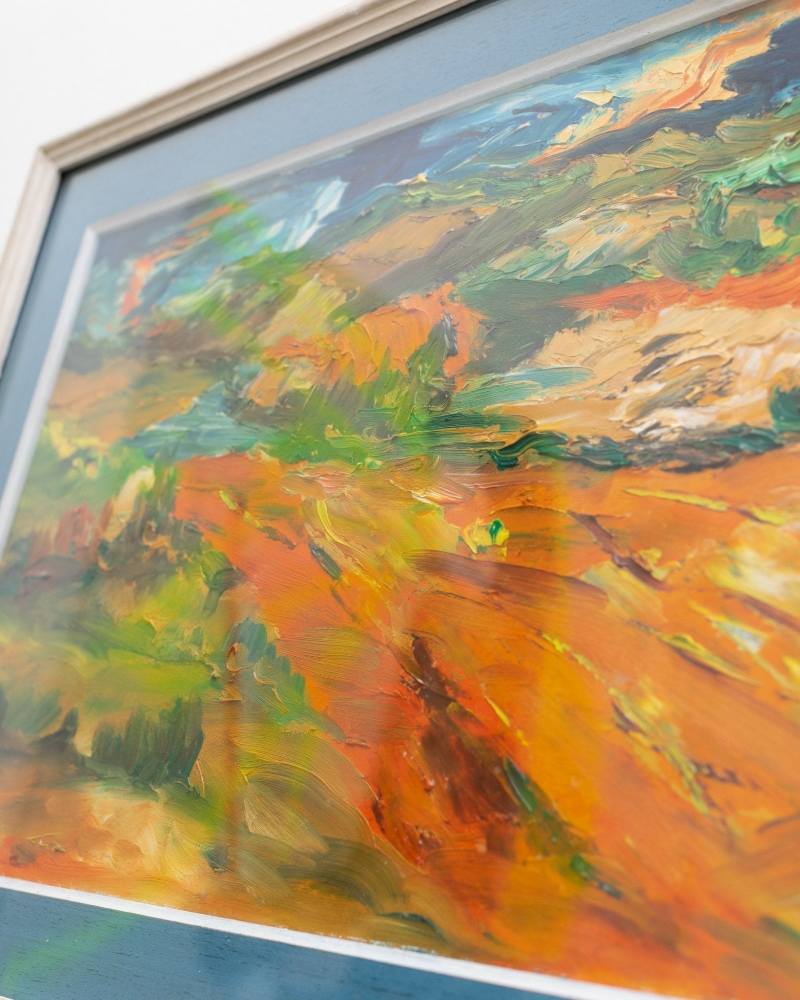Vintage Gemälde Landschaftsmotiv im Holzrahmen