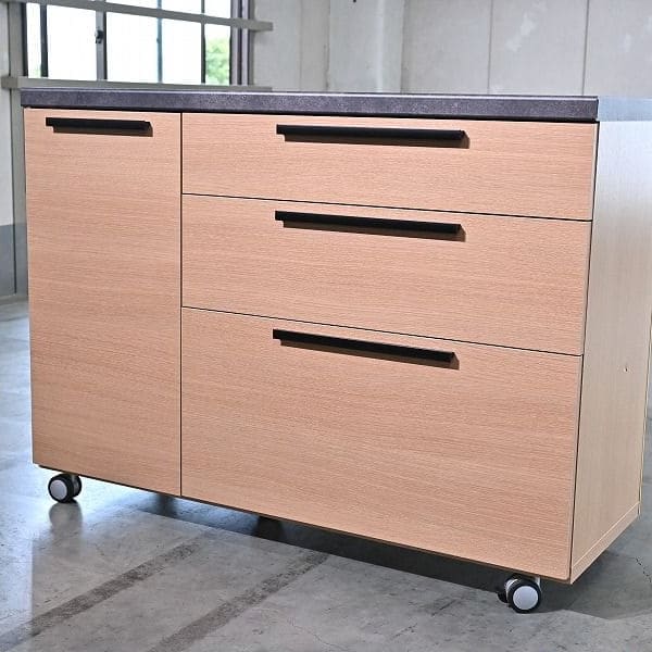Vintage Küchencounter Orche von Pamouna auf Rollen mit Schublade und Regal