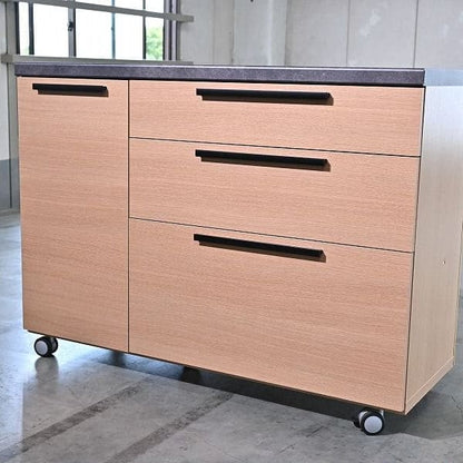 Vintage Küchencounter Orche von Pamouna auf Rollen mit Schublade und Regal