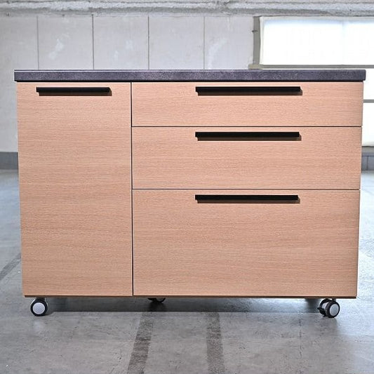 Vintage Küchencounter Orche von Pamouna auf Rollen mit Schublade und Regal