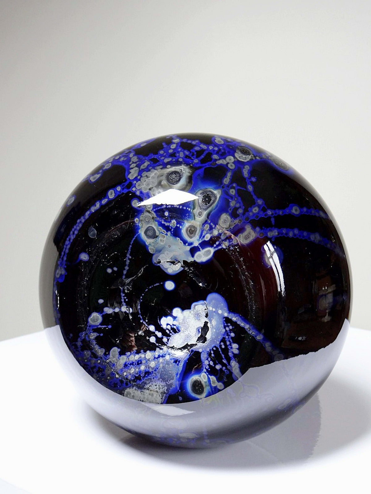 Vintage Kunstglasvase Violett mit Silberinclusionen von Studio Glass für Frankreich