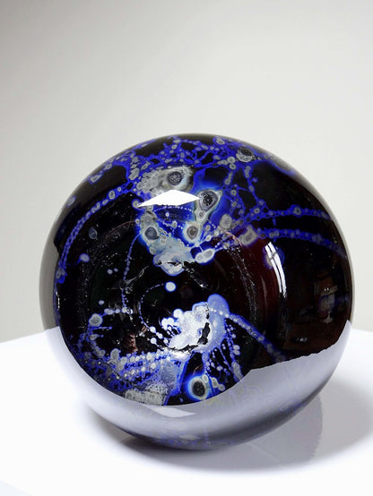 Vintage Kunstglasvase Violett mit Silberinclusionen von Studio Glass für Frankreich
