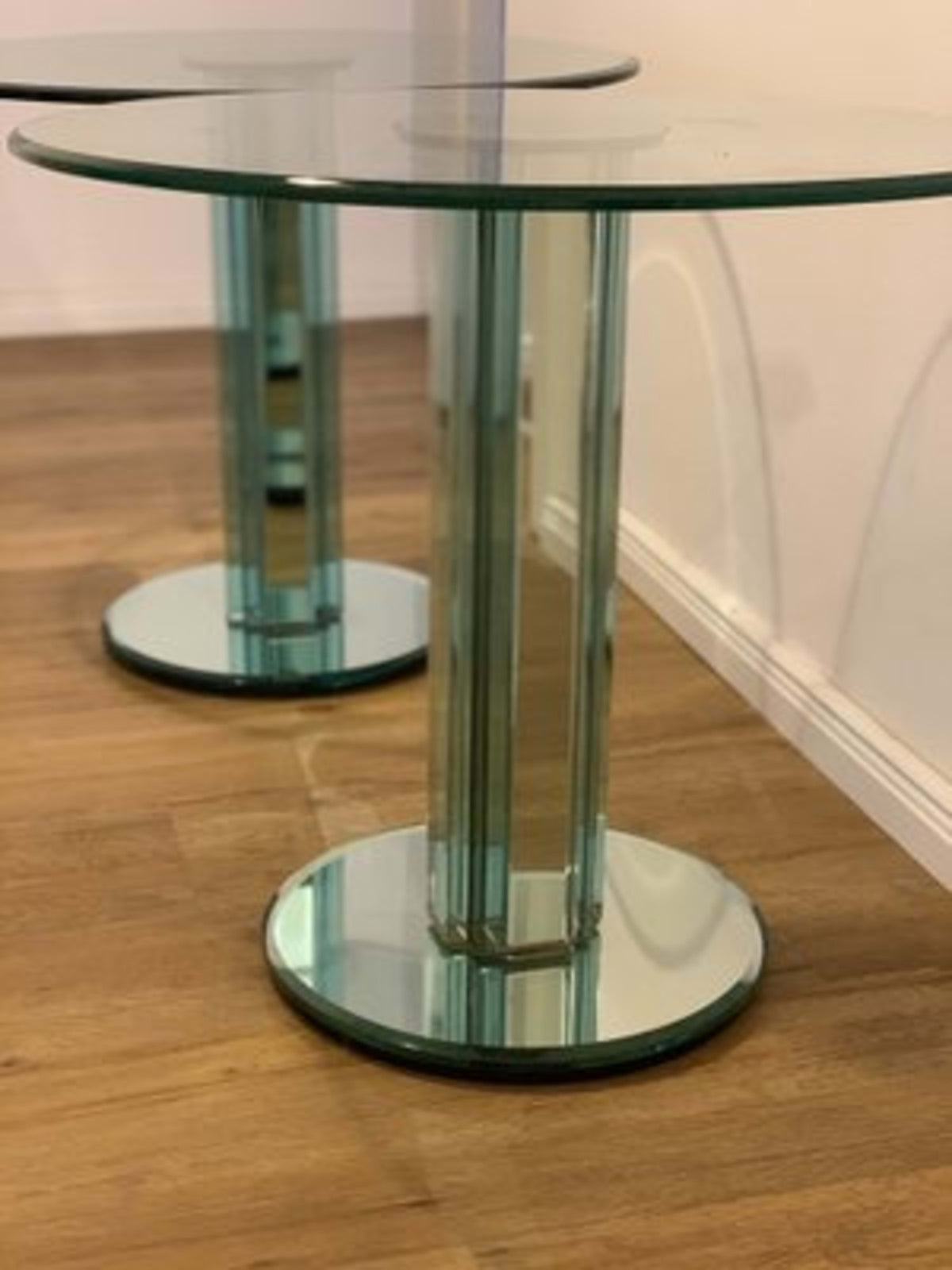 Vintage Set von 2 Beistelltisch von Luigi Massoni für Gallotti und Radice Spiegelglas